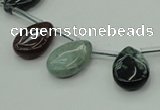 CAG6839 Top drilled 10*14mm flat teardrop Indian agate beads