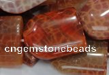 CAG684 15.5 inches 25*30mm freeform natural fire agate beads