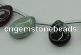 CAG6842 Top drilled 15*20mm flat teardrop Indian agate beads