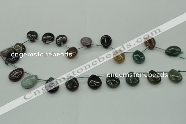 CAG6842 Top drilled 15*20mm flat teardrop Indian agate beads