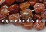 CAG687 15.5 inches 10*14mm nugget natural fire agate beads wholesale