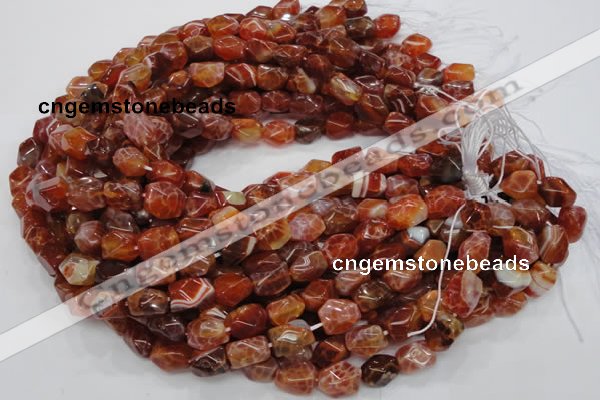 CAG687 15.5 inches 10*14mm nugget natural fire agate beads wholesale