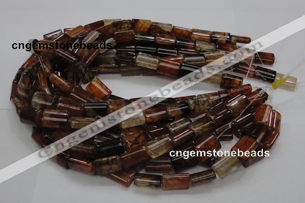 CAG688 15.5 inches 13*18mm rectangle dragon veins agate beads