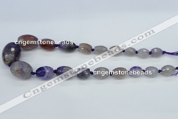 CAG6880 12*14mm - 22*30mm faceted drum dragon veins agate beads