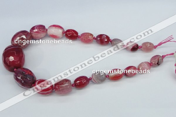 CAG6883 12*14mm - 25*30mm faceted drum dragon veins agate beads