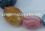 CAG6885 12*14mm - 25*30mm faceted drum dragon veins agate beads