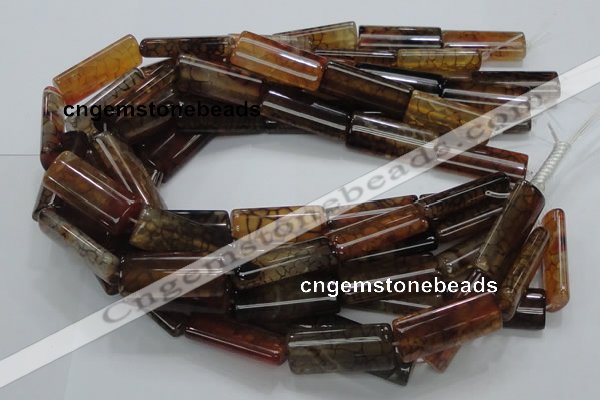 CAG689 15.5 inches 15*35mm rectangle dragon veins agate beads