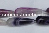 CAG6892 15.5 inches 10*30mm faceted teardrop line agate beads