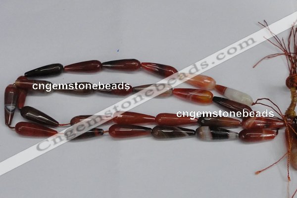 CAG6893 15.5 inches 10*30mm faceted teardrop line agate beads