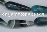 CAG6894 15.5 inches 10*30mm faceted teardrop line agate beads