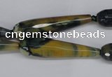 CAG6901 15.5 inches 10*40mm faceted teardrop line agate beads