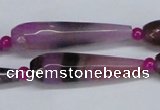 CAG6902 15.5 inches 10*40mm faceted teardrop line agate beads