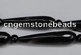 CAG6906 15.5 inches 10*40mm faceted teardrop line agate beads