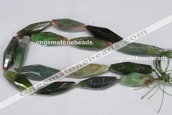 CAG6913 15.5 inches 14*45mm - 16*52mm faceted rice line agate beads