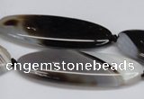 CAG6922 15.5 inches 20*55mm oval black line agate beads