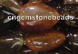 CAG695 15.5 inches 25*32mm flat teardrop dragon veins agate beads