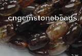 CAG699 15.5 inches 10*14mm rice dragon veins agate beads wholesale