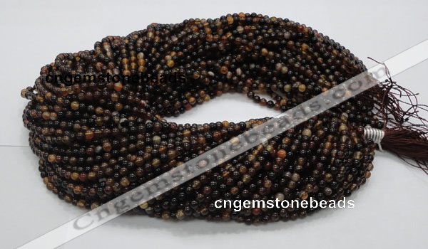CAG701 15.5 inches 4mm round dragon veins agate beads wholesale