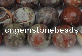 CAG7015 15.5 inches 14mm faceted round ocean agate gemstone beads