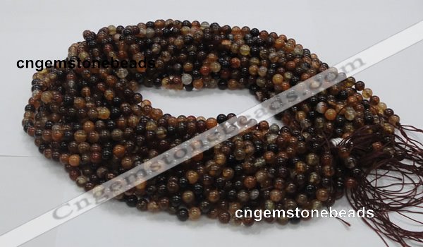 CAG702 15.5 inches 6mm round dragon veins agate beads wholesale