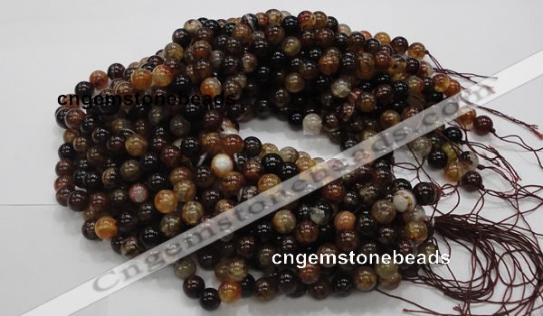 CAG703 15.5 inches 10mm round dragon veins agate beads wholesale