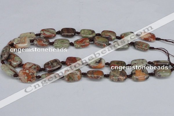 CAG7030 15.5 inches 13*18mm rectangle ocean agate gemstone beads