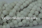 CAG704 15.5 inches 4mm round white agate gemstone beads wholesale