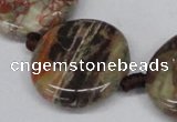 CAG7047 15.5 inches 25mm flat round ocean agate gemstone beads