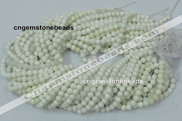 CAG705 15.5 inches 6mm round white agate gemstone beads wholesale