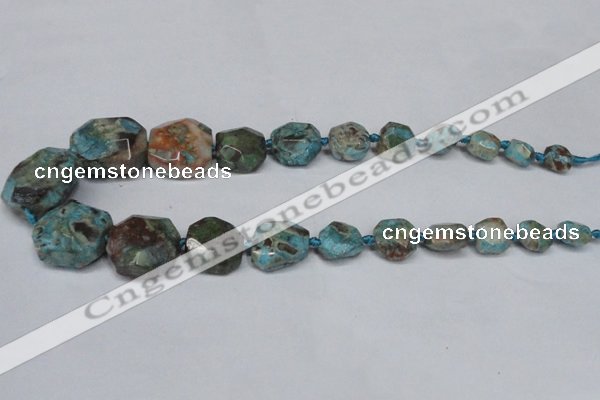 CAG7057 15.5 inches 8*10mm - 20*30mm faceted nuggets ocean agate beads