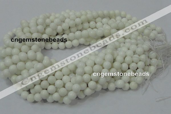 CAG706 15.5 inches 8mm round white agate gemstone beads wholesale