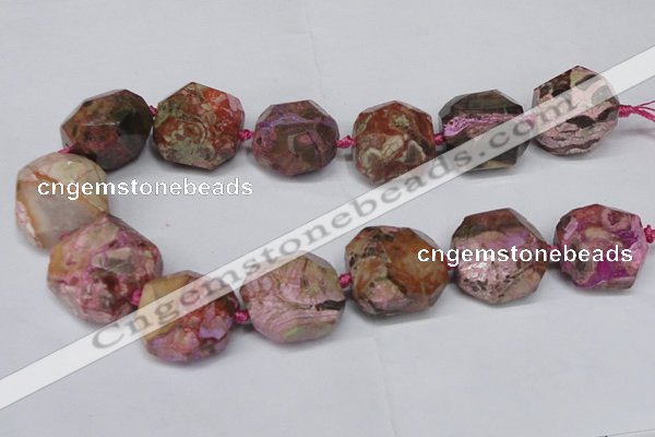 CAG7064 15.5 inches 16*25mm faceted nuggets ocean agate beads