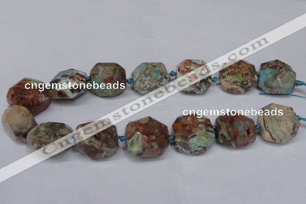 CAG7065 15.5 inches 16*25mm faceted nuggets ocean agate beads