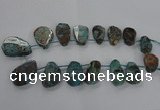 CAG7069 Top drilled 20*30mm - 30*45mm freeform ocean agate beads