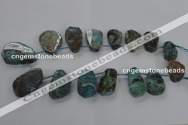 CAG7069 Top drilled 20*30mm - 30*45mm freeform ocean agate beads