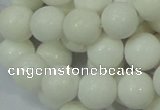 CAG707 15.5 inches 12mm round white agate gemstone beads wholesale