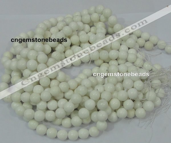 CAG707 15.5 inches 12mm round white agate gemstone beads wholesale