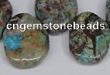 CAG7071 Top drilled 20*30mm - 25*35mm freeform ocean agate beads