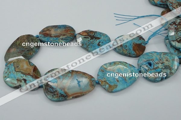 CAG7072 15.5 inches 30*40mm - 35*50mm faceted freeform ocean agate beads