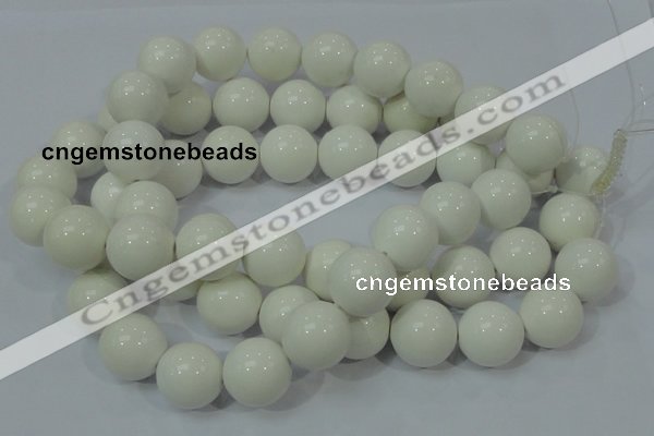 CAG709 15.5 inches 20mm round white agate gemstone beads wholesale