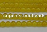 CAG7100 15.5 inches 4mm round yellow agate gemstone beads