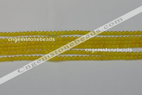 CAG7100 15.5 inches 4mm round yellow agate gemstone beads