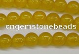 CAG7102 15.5 inches 8mm round yellow agate gemstone beads