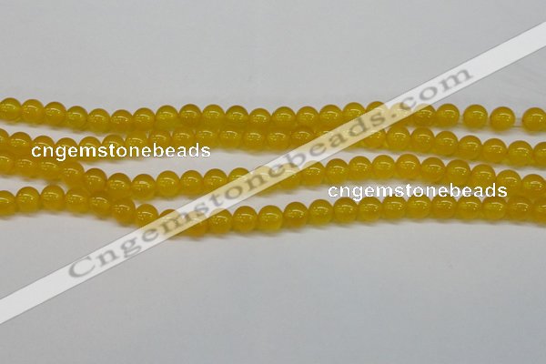 CAG7102 15.5 inches 8mm round yellow agate gemstone beads