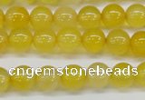 CAG7109 15.5 inches 8mm round yellow agate gemstone beads