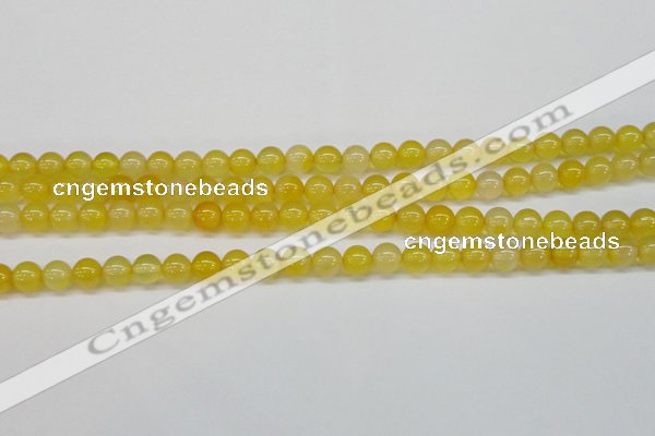 CAG7109 15.5 inches 8mm round yellow agate gemstone beads