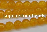 CAG7110 15.5 inches 8mm round yellow agate gemstone beads