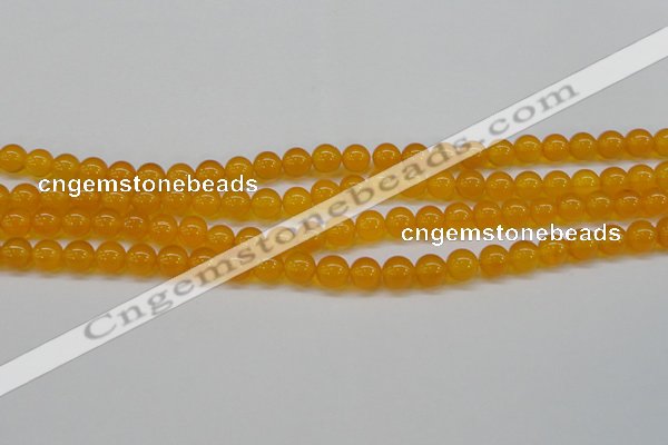 CAG7110 15.5 inches 8mm round yellow agate gemstone beads