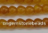 CAG7114 15.5 inches 9*10mm apple-shaped yellow agate gemstone beads