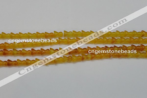 CAG7118 15.5 inches 9*11mm vase-shaped yellow agate gemstone beads